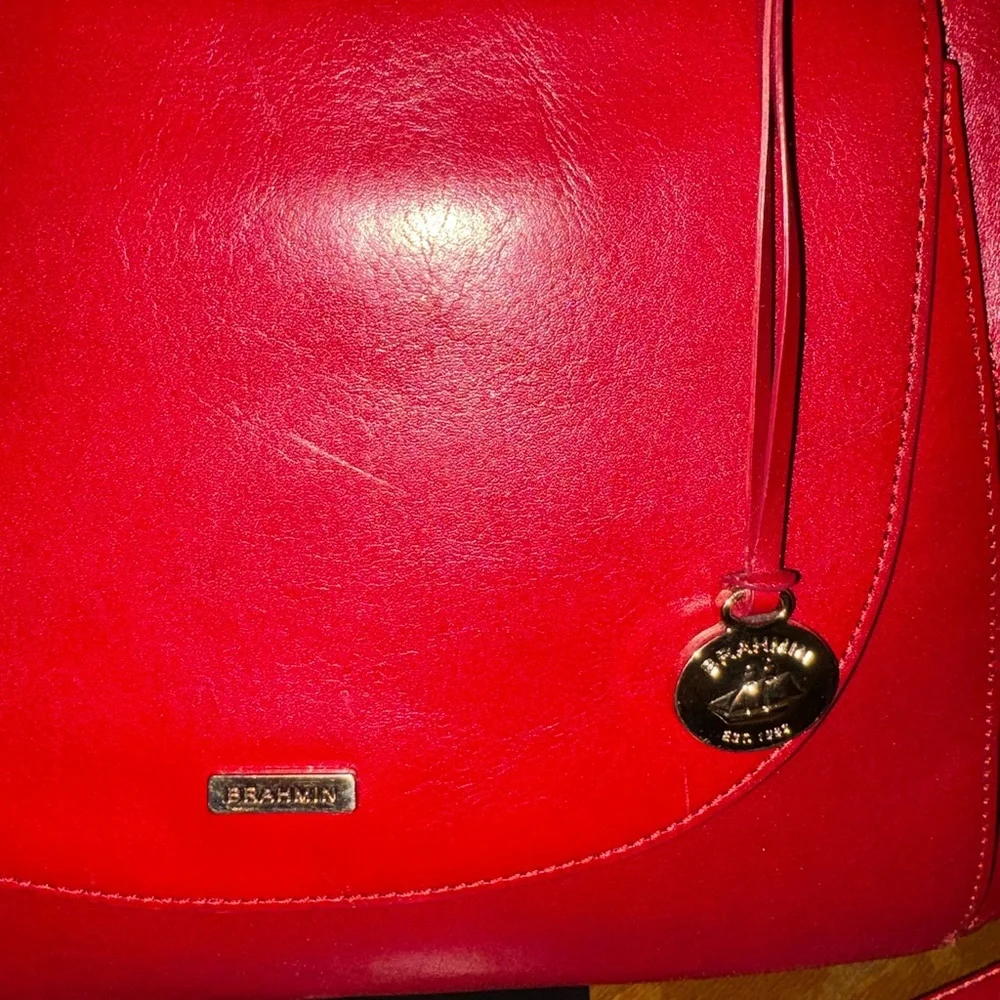 Brahmin Realynn Lava Topsail Satchel in EUC